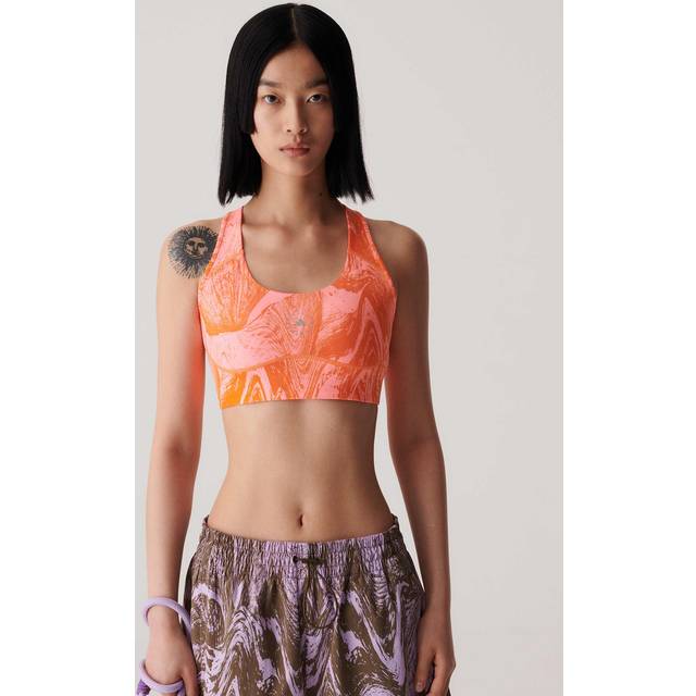 adidas by Stella McCartney True Purpose Power Impact Training Bra - Light Flash Red / Unity Orange - XS (D-DD)