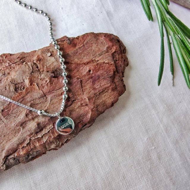 The Colourful Aura 925 Sterling Silver Lucky Charm Minimalist Dainty Dangle Choker Necklace In Rose Gold - One Size