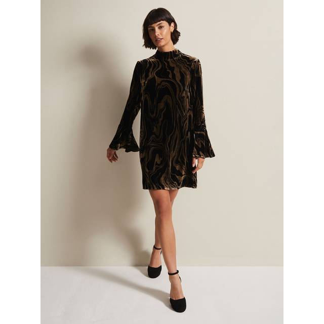 Phase Eight Women's Rayna Velvet Swirl Mini Dress - Black - 16