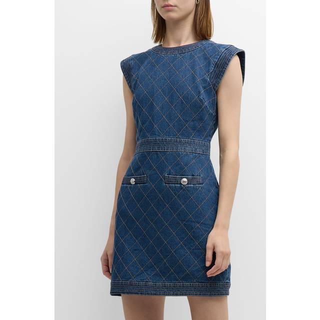 Veronica Beard Ginny quilted denim minidress - blue (UK 4)