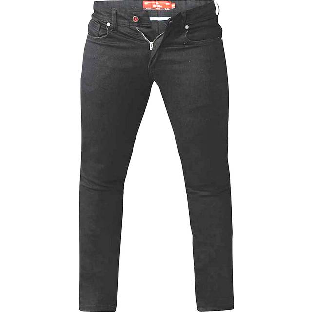 (48R, Black) Duke Mens Claude King Size Tapered Fit Stretch Jeans