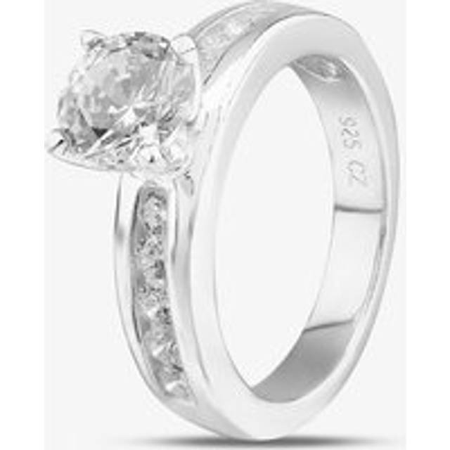 Sterling Silver & Cubic Zirconia Four Claw Solitaire Ring DPR8209SIL-Q
