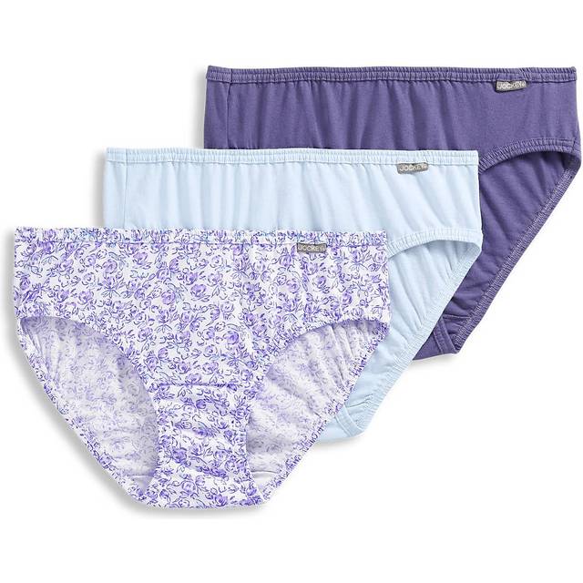 Jockey Women's Underwear Elance Bikini - 3 Pack Midnight Iris/Bouquet Bloom/Frothy Blue 6