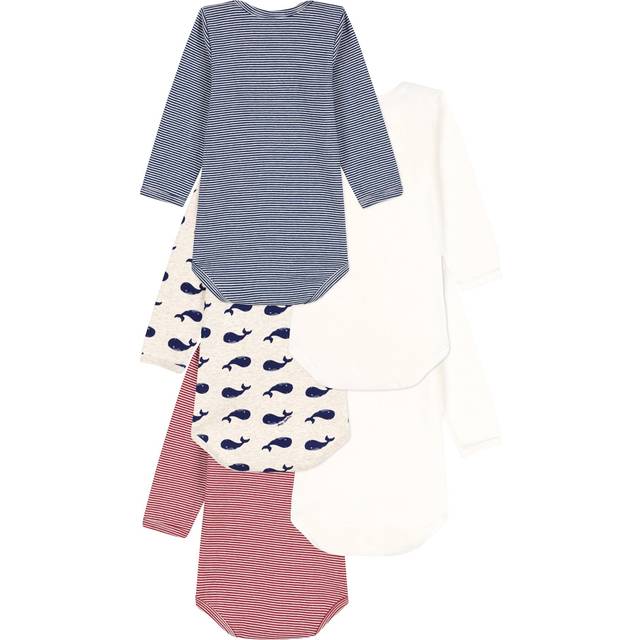 Petit Bateau  Sleepsuits BODY US ML BALEINE PACK X5  - 3 months - Multicolour - 3 months