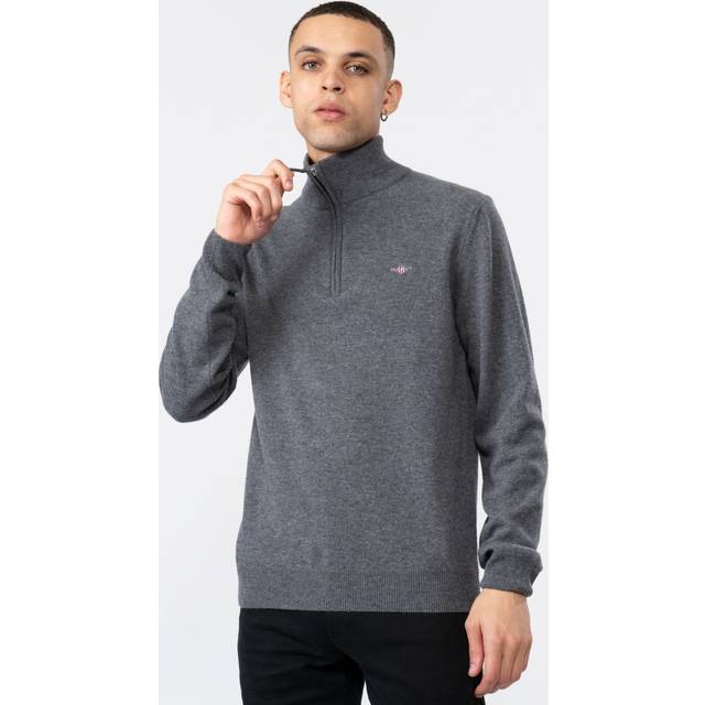 GANT Superfine Lambswool Half Zip |Grå |3XL
