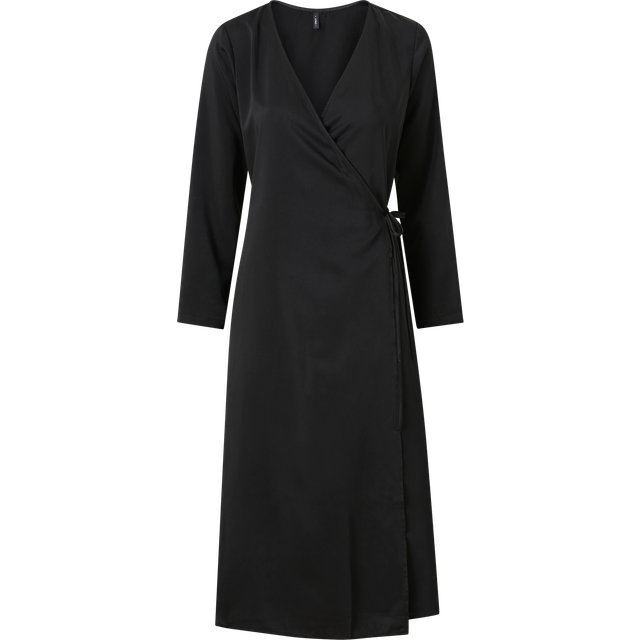 ONLY Onlthalia L/S Wrap Midi Dress Bf Ptm |Svart |S