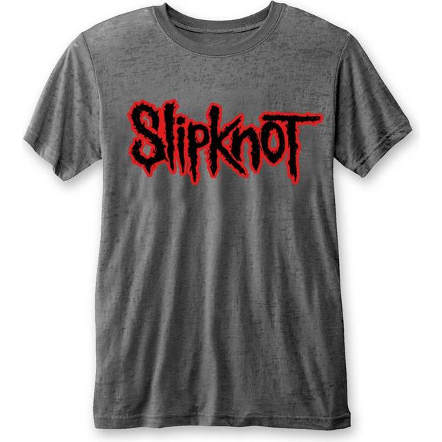 (L, Charcoal Grey) Slipknot Unisex Adult Burnout Logo T-Shirt