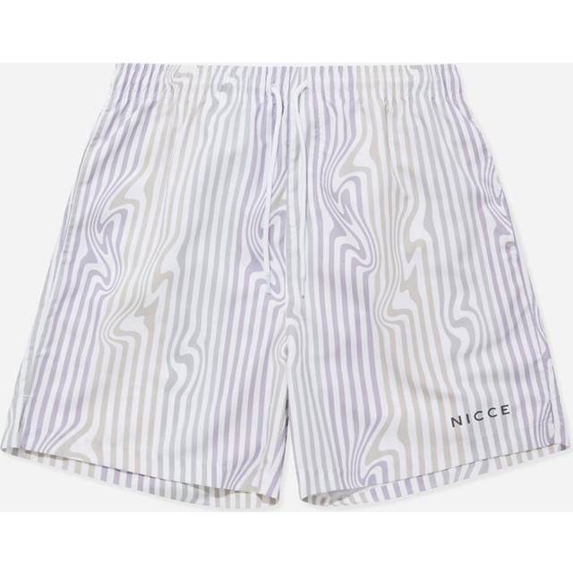 NICCE Strata Mens White/Lilac Swim Shorts - Multicolour - Size Medium