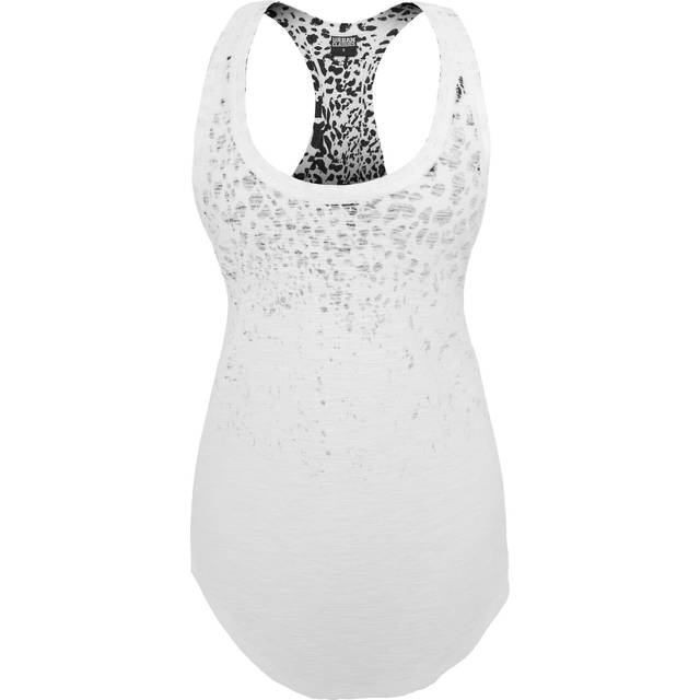 Women's tank top Urban Classic long leo print loose - Blanc