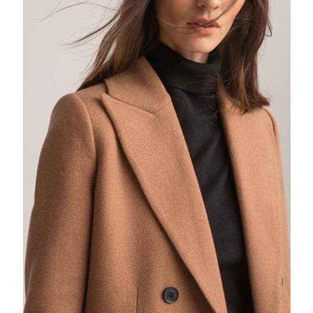 Wool Blend Long Coat, Made in Europe - camel - 24
