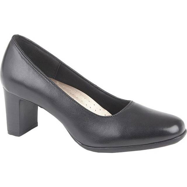 Mod Comfys Abbey Memory Foam Womens Heels | Slip On Shoes  | Black  | UK Size 5