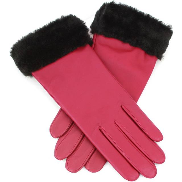 (M, Cranberry) Eastern Counties Leather Womens/Ladies Debbie Faux Fur Cuff Gloves