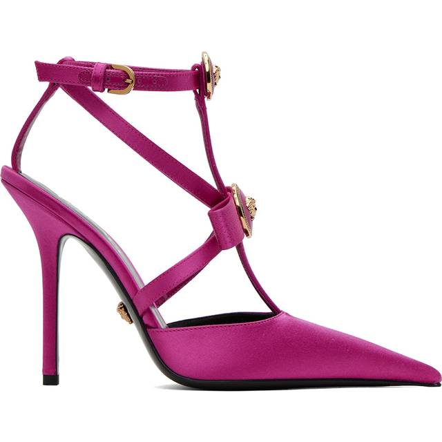 Versace Gianni bow-detail satin pumps - pink (UK 3)