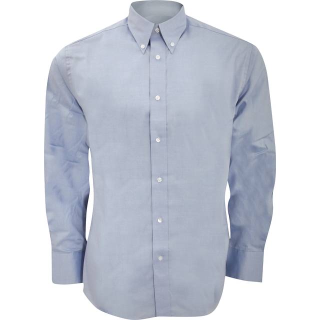 (15.5inch, Light Blue) Kustom Kit Mens Long Sleeve Tailored Fit Premium Oxford Shirt