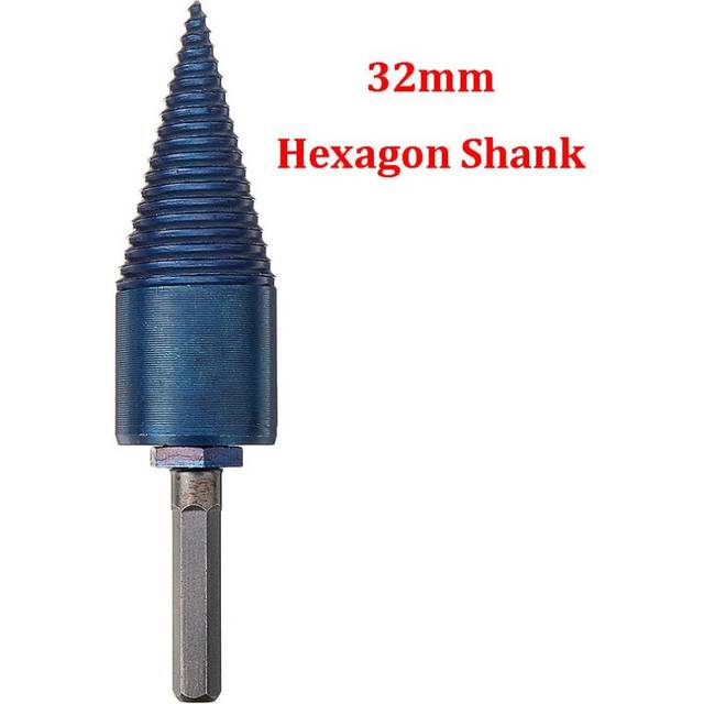(32mm Square Shank) 32/42mm Nano Blue Coated HSS Firewood Splitter Drill Bit Wood Drilling Tools Chopper Breaker