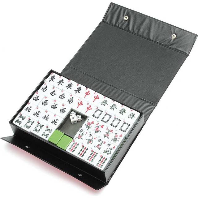 144 Tiles Portable Chinese MahJong Rare Game Set Retro Mah-Jong + Custom Fit Box Entertainment Fun Family Board Games