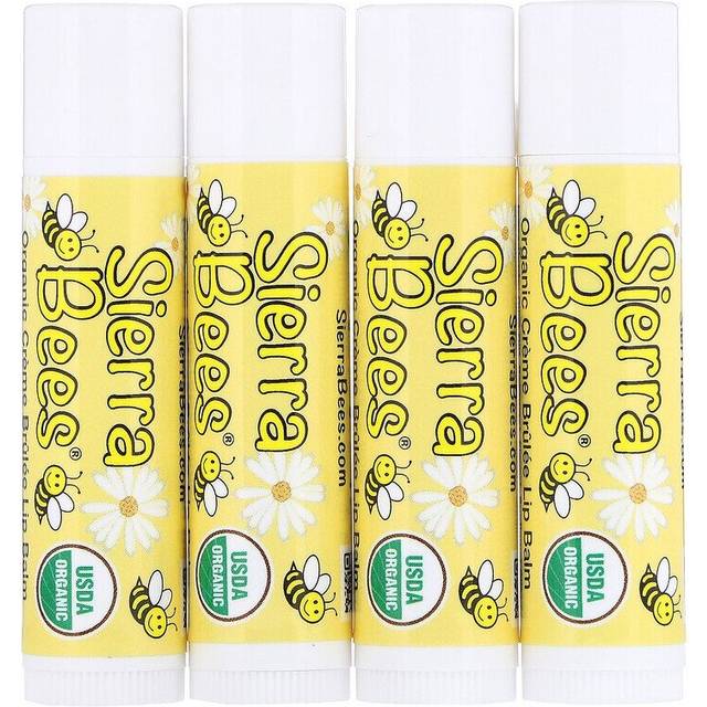 Sierra Bees, Organic Lip Balms, Creme Brulee (Vanilla), 4 Pack, 0.15 oz (4.25 g) Each