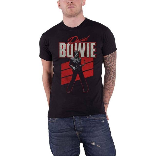 (XL, Black/Red) David Bowie Unisex Adult Saxophone T-Shirt