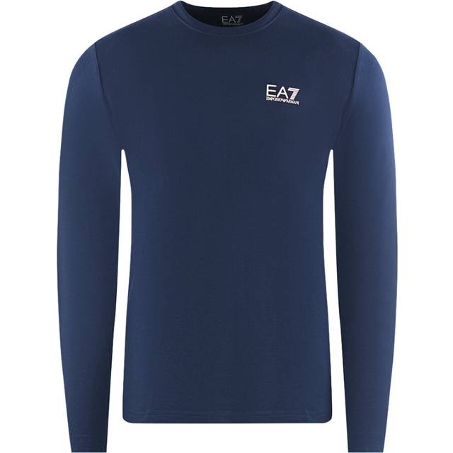 EA7 Mens Large Back Logo Long Sleeved Navy Blue T-Shirt - Size Large