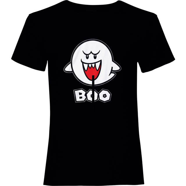 Super Mario unisex vuxen Boo T-shirt M svart/vit