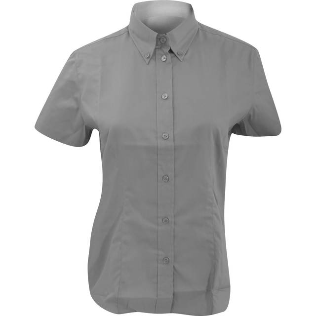 (12, Silver Grey) Kustom Kit Ladies Corporate Oxford Short Sleeve Shirt