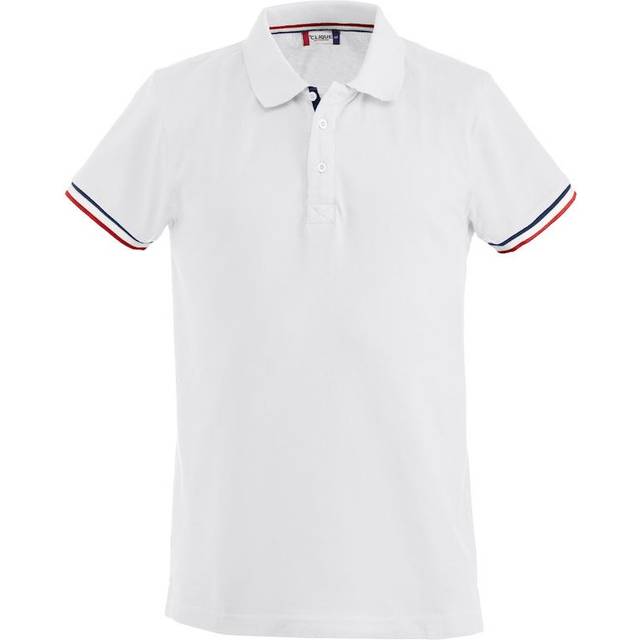 (XS, White) Clique Mens Newton Stripe Detail Polo Shirt