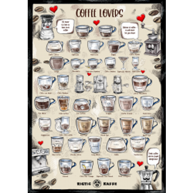 Rigtig Kaffe COFFEE LOVERS Poster 50x70cm
