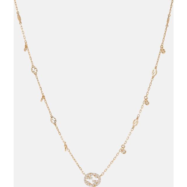 Gucci Interlocking G 18kt gold necklace with diamonds (One Size)