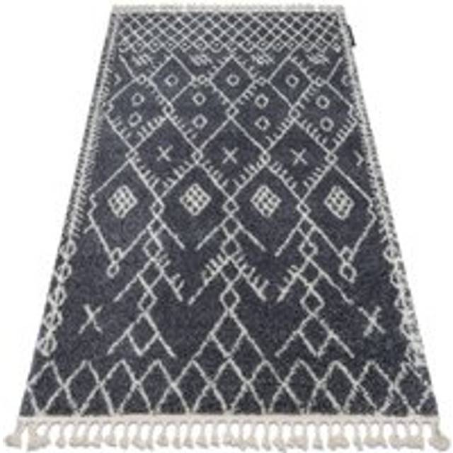 Rugsx - Carpet berber tanger B5940 grey / white Fringe Berber Moroccan shaggy grey 160x220 cm