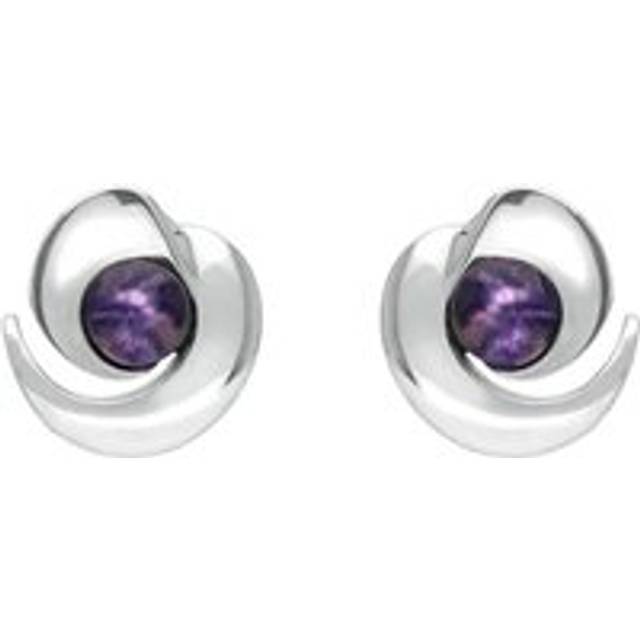 Sterling Silver Blue John Heart Spiral Stud Earrings