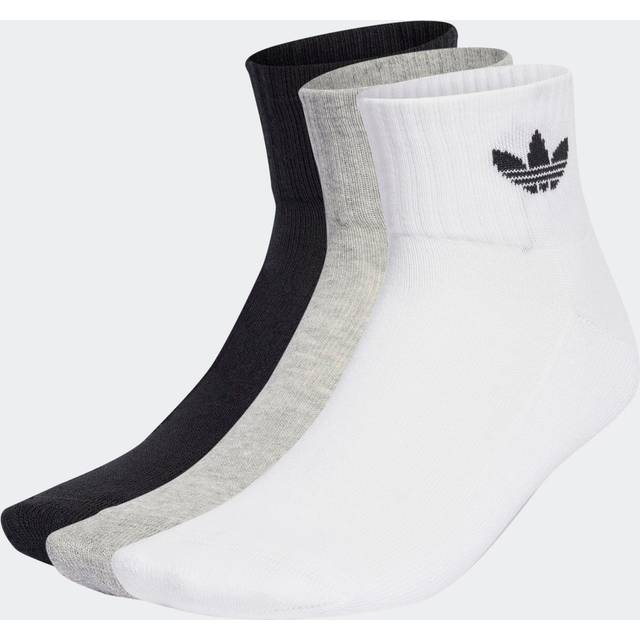 adidas Mid Ankle Sock 3-Pack White/ Medium Grey Heather/ Black M (M)