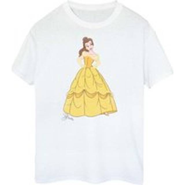 (12-13 Years, White) Beauty And The Beast Girls Belle Cotton T-Shirt