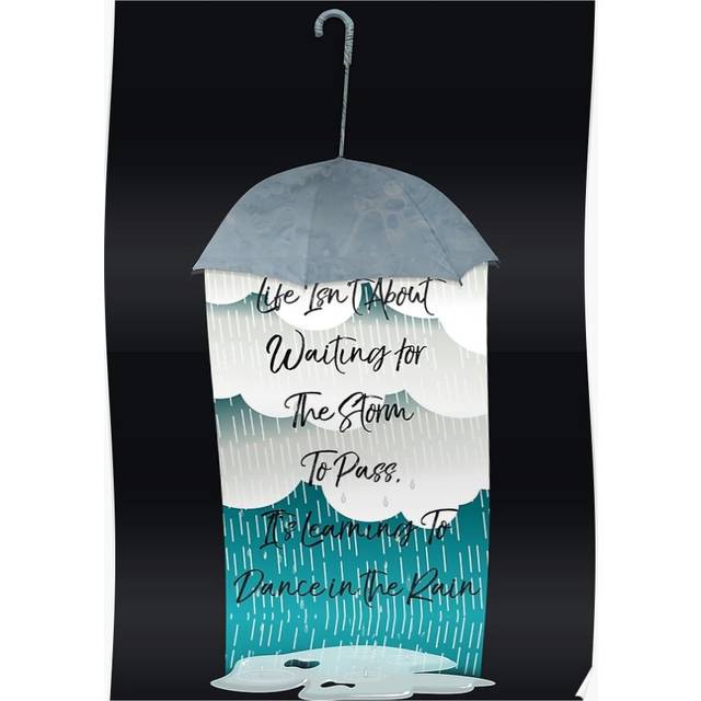 Posters Life Isn't About Waiting For The Storm To Pass, It's Learning To Dance in the Rain. 16x20 inch or 20x20 inch Wall Art Soccer Print
