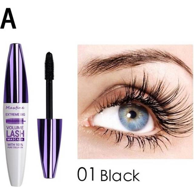 (Black) 5D Silk Fiber Mascara Lash Color Mascara Waterproof