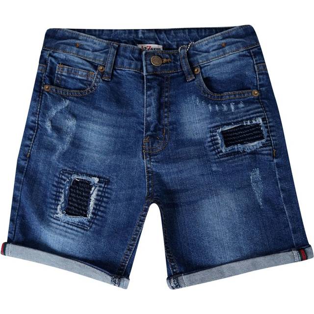 (11-12 Years, Dark Blue) Kids Boys Shorts Denim Ripped Chino Bermuda Jeans Short Knee Length Age 5-13 Yr