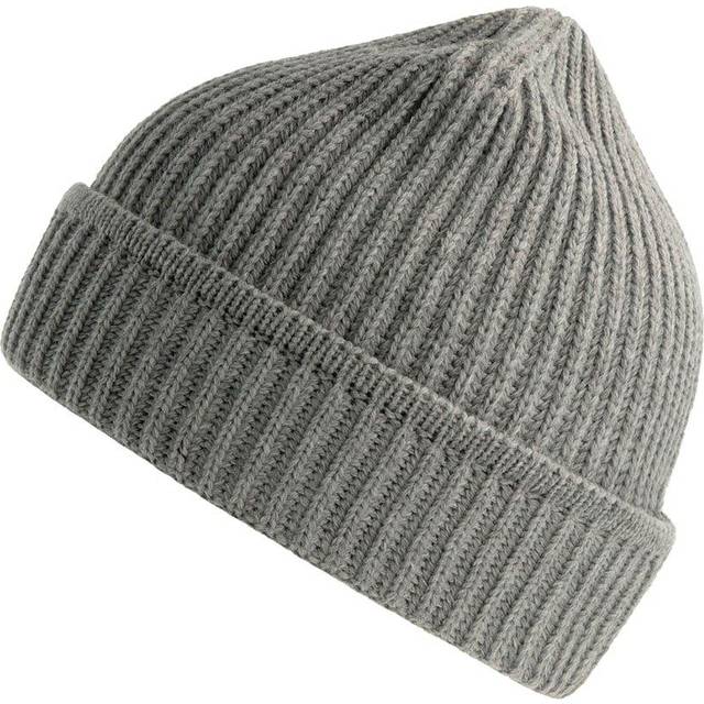 (One Size, Light Grey Melange) Atlantis Unisex Adult Maple Ribbed Recycled Beanie