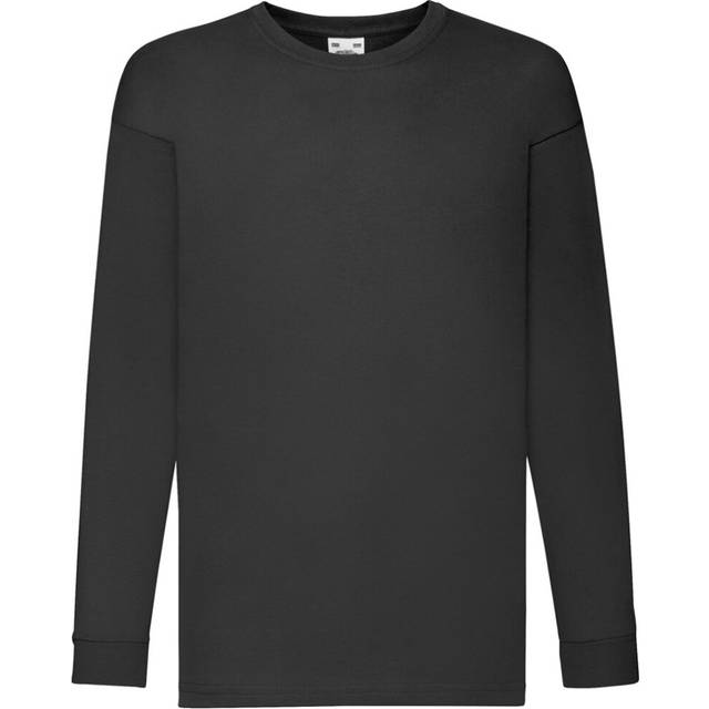 (3-4, Black) Fruit Of The Loom Childrens/Kids Long Sleeve T-Shirt