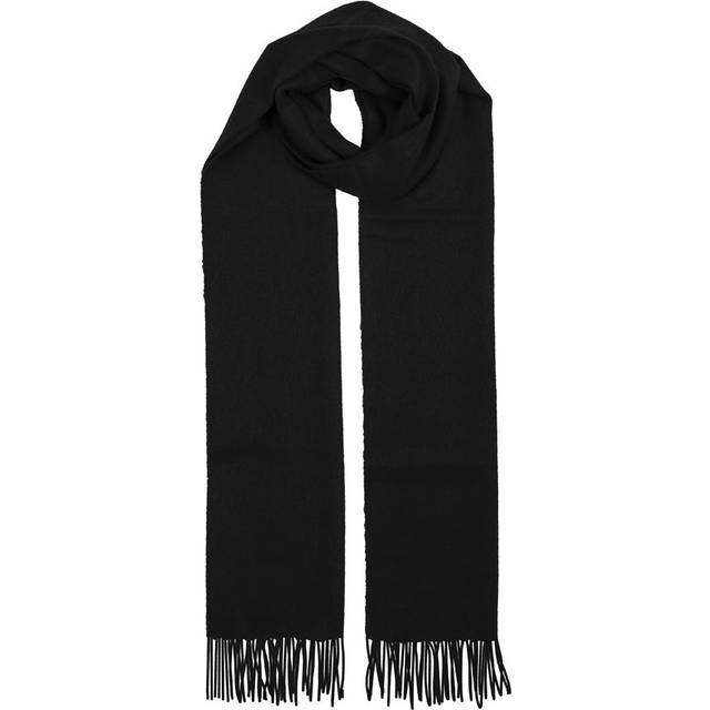Heritage Plain Cashmere Scarf with Tassels and Gift Box - BLACK / ONE
