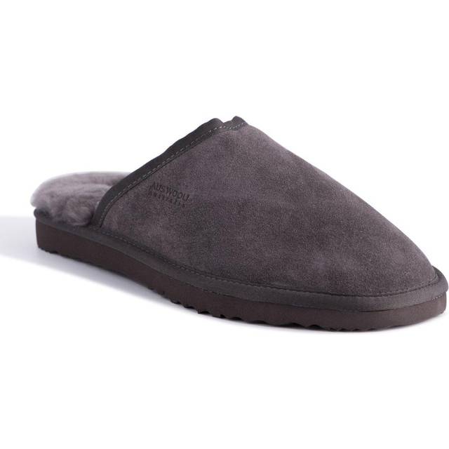 Sheepskin Wool Slippers - Grey - 7