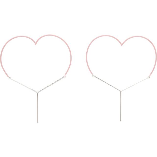 Y/Project Pink Maxi 'Y' Heart Earrings - Pink/Silver - UNI