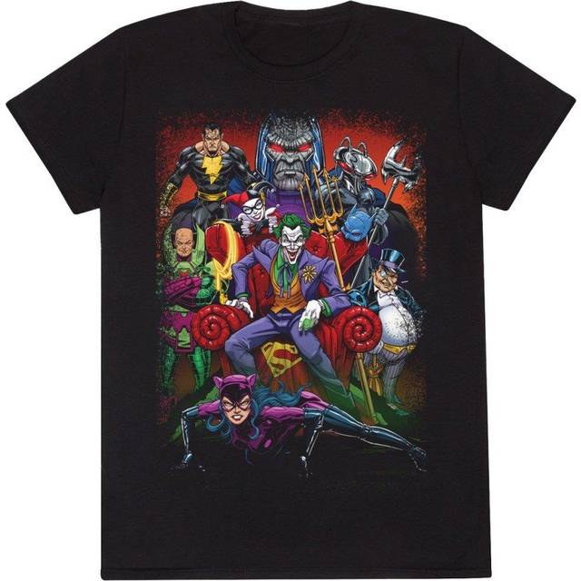 (L, Black) The Joker Unisex Adult Villains Warner Bros 100th Birthday T-Shirt