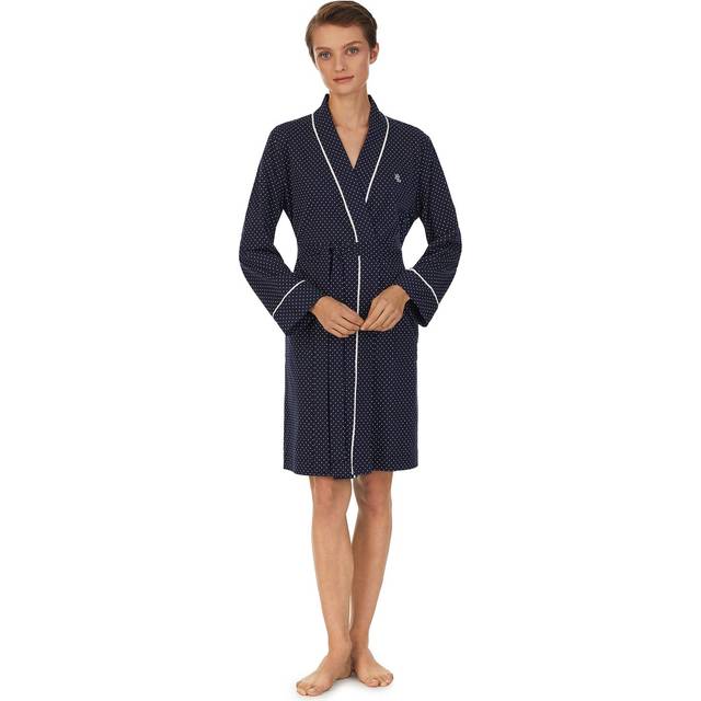 Lauren Ralph Lauren Knit Kimono Wrap Robe, Navy
