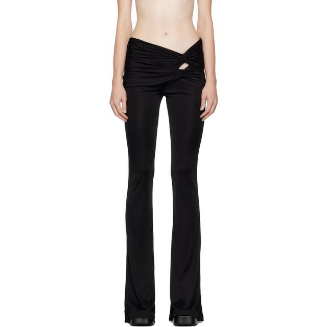 Versace x Dua Lipa gathered jersey flared pants - black (UK 14)
