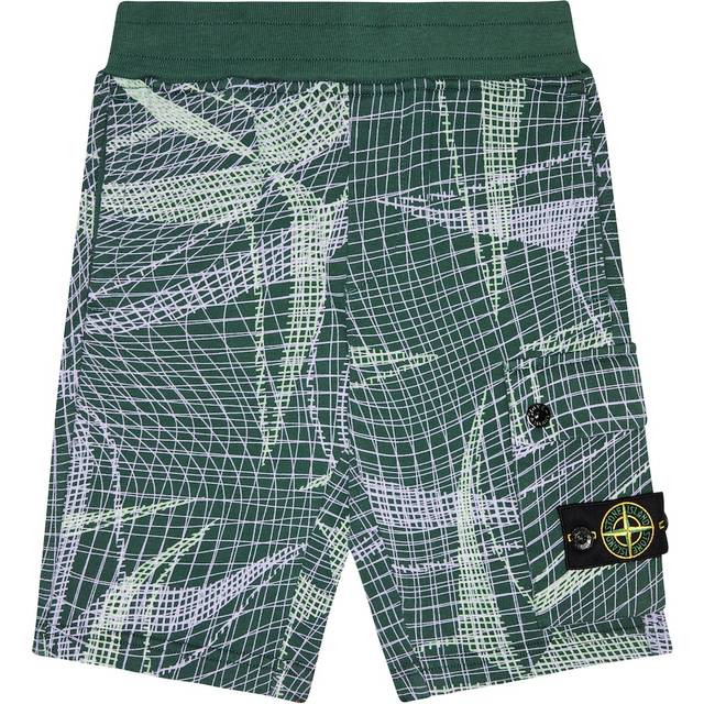 Stone Island Junior Printed cotton jersey shorts
