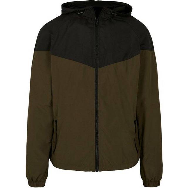 (5XL, Dark Olive/Black) Build Your Brand Mens Tech Two Tone Jacket