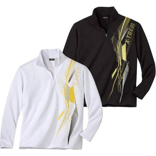 Zip Neck Jumper Pack of 2 - White - XXXL