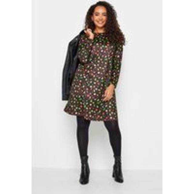 M&Co Black Novelty Printed Christmas Dress 12 M&Co Womens