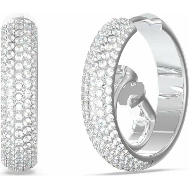 Ladies Crazy Silver Crystal Hoop Earrings UBE03299RH