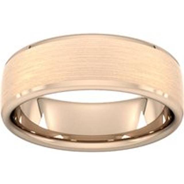 7mm Traditional Court Heavy Polished Chamfered Edges With Matt Centre Wedding Ring In 9 Carat Rose Gold - Ring Size U