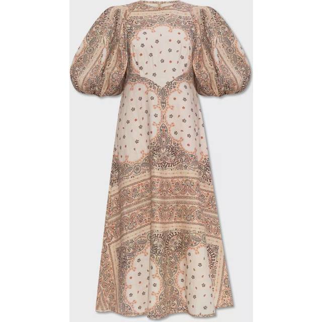 Zimmermann Day bandana linen midi dress - white (UK 12)